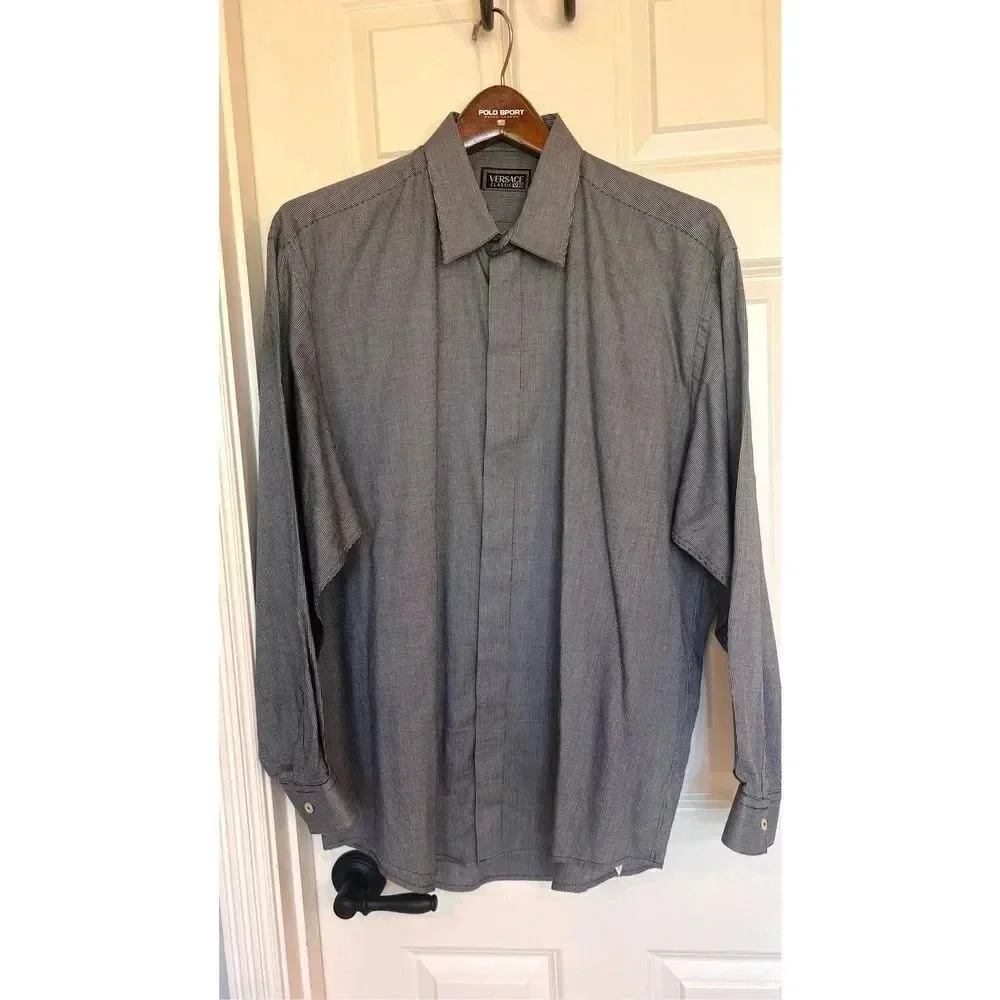 Versace Classics V2 Italian Design Men’s 17 1/2 44 Button Down Cotton Shirt